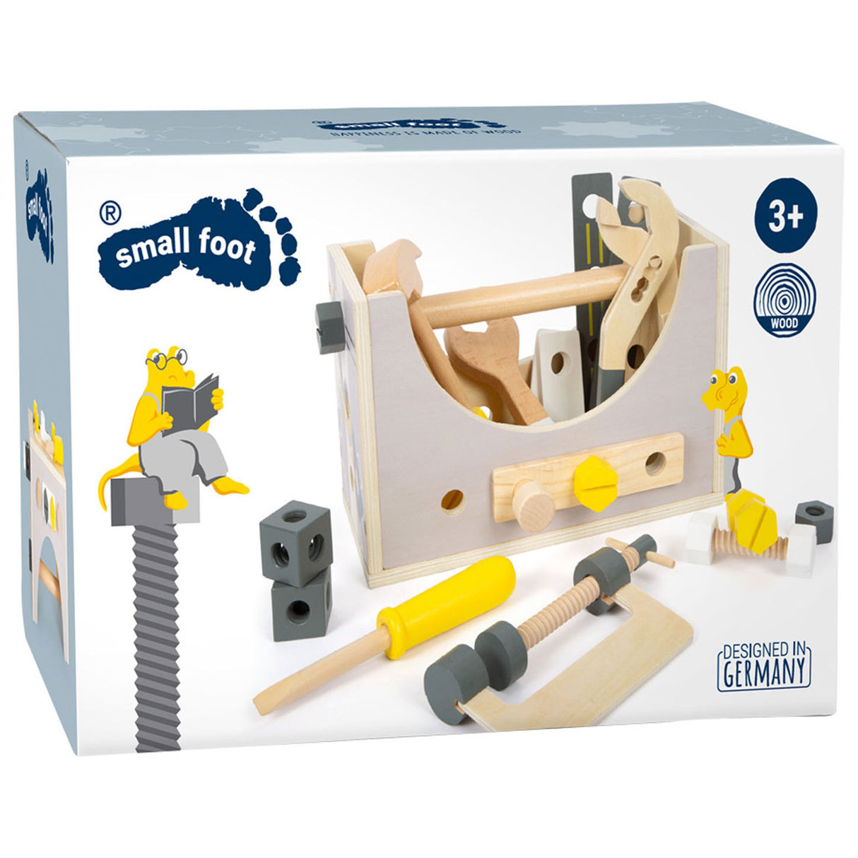 Kleiner Fuß - Holzwerkzeugkasten 2in1, 28dlg.