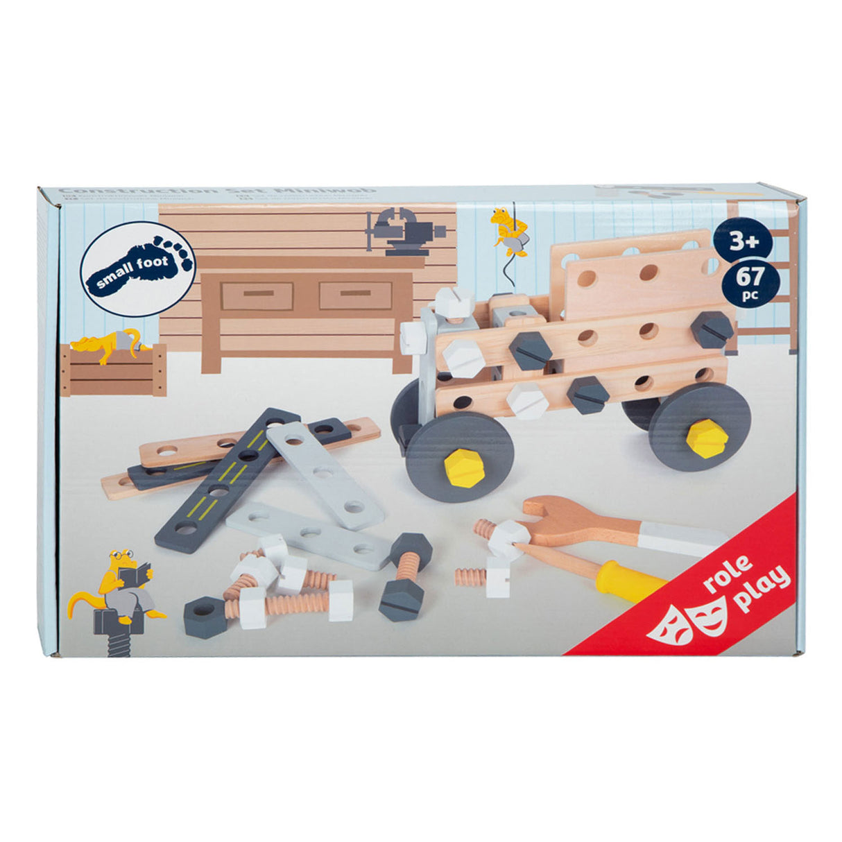 Small Foot - Holzbaukasten Miniwob, 67-teilig.