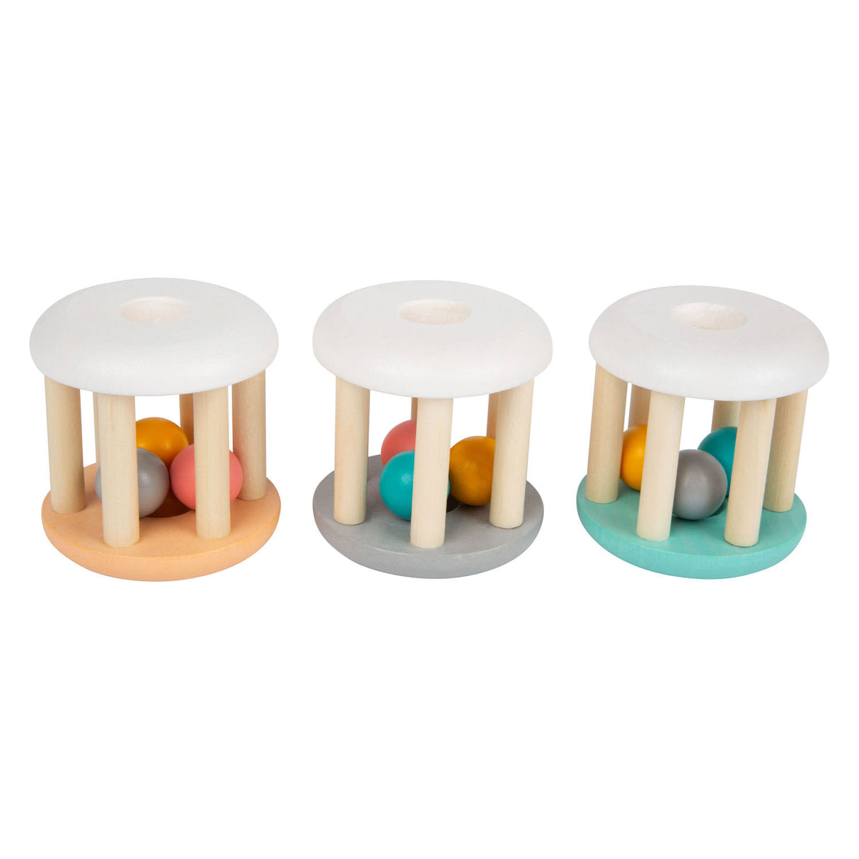 Small Foot - Holz-Babyratsche Pastell, 3-tlg.