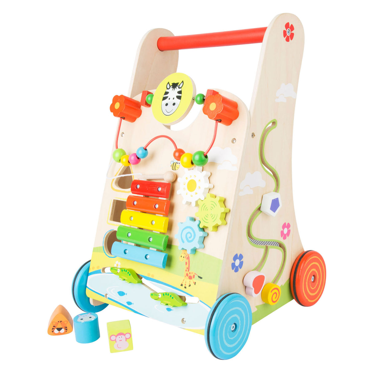 Small Foot – farbenfroher Lauflernwagen aus Holz