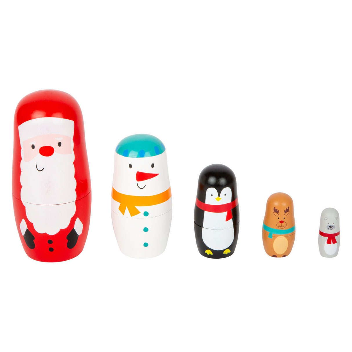 Kleine Fußholzmatryoshka -Puppen Weihnachten