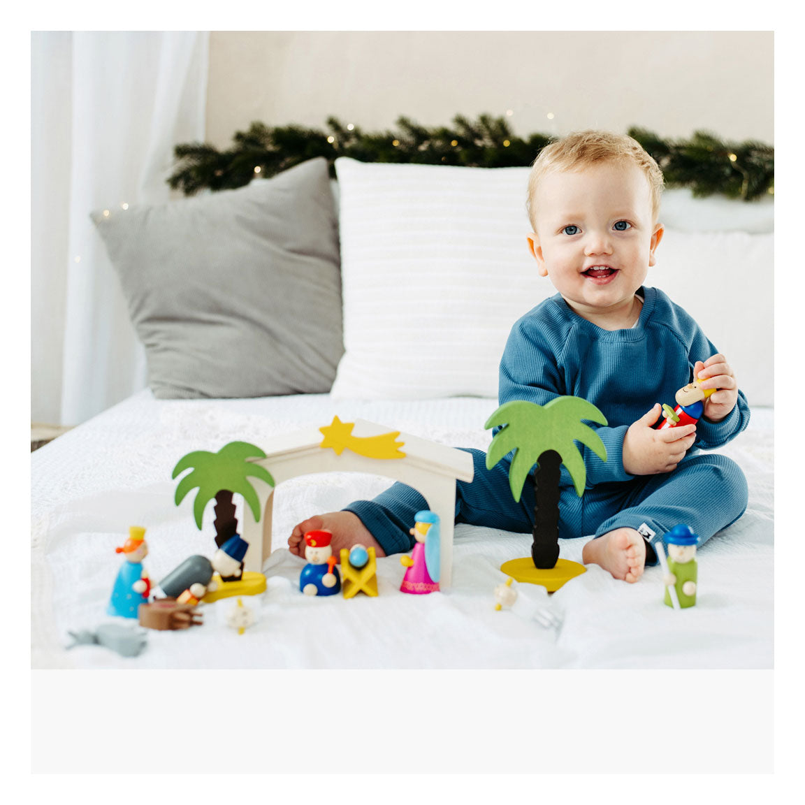 Kleine Fußhölzern -Krippe Szene Set, 15dlg.