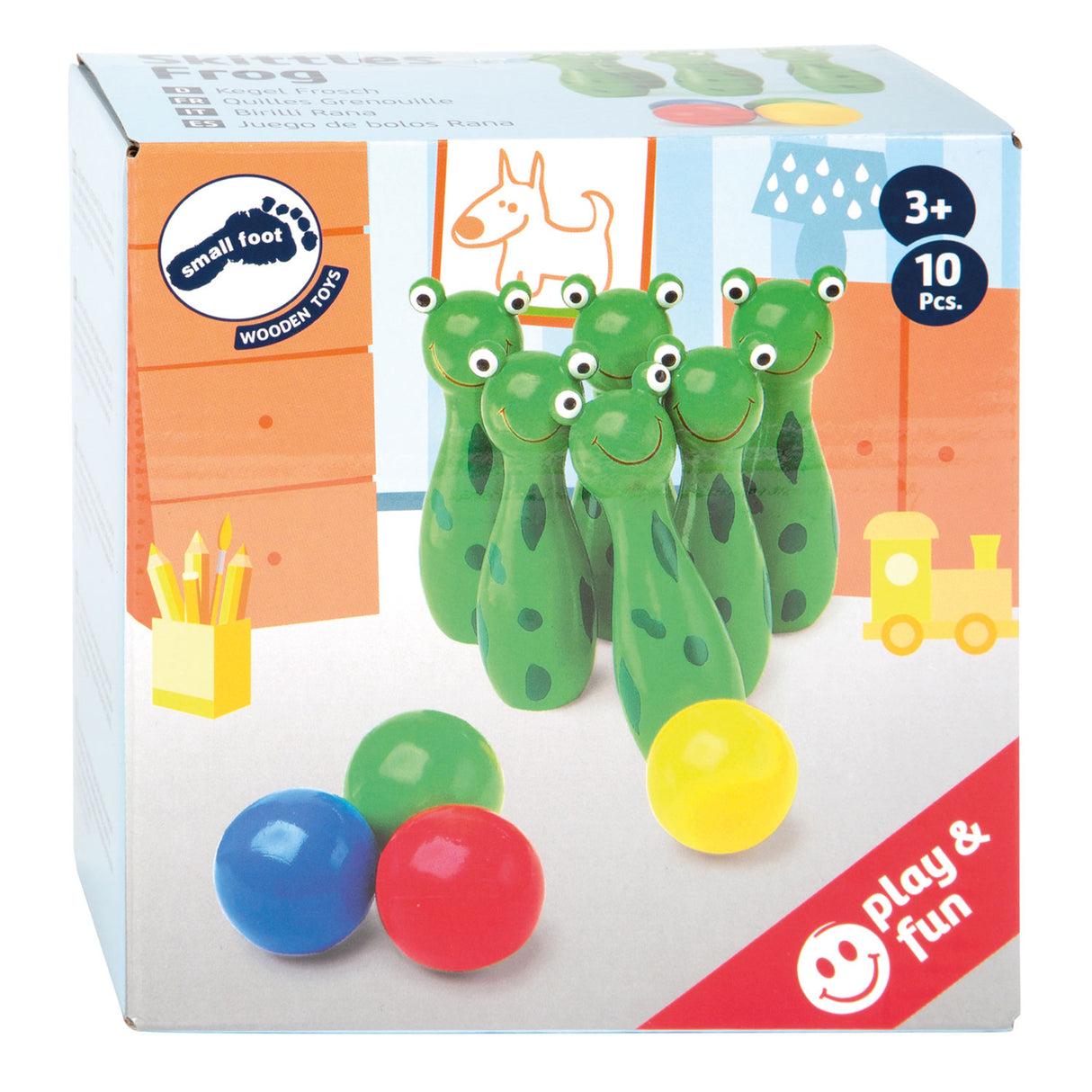 Kleiner Fuß - Holzfrösche Wrap Game, 10dlg.