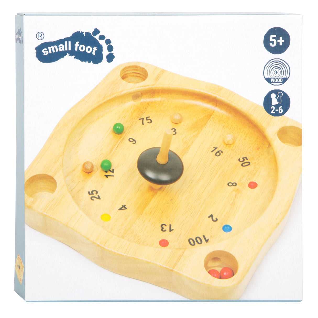 Kleines Fußbauern Roulette -Holzspiel