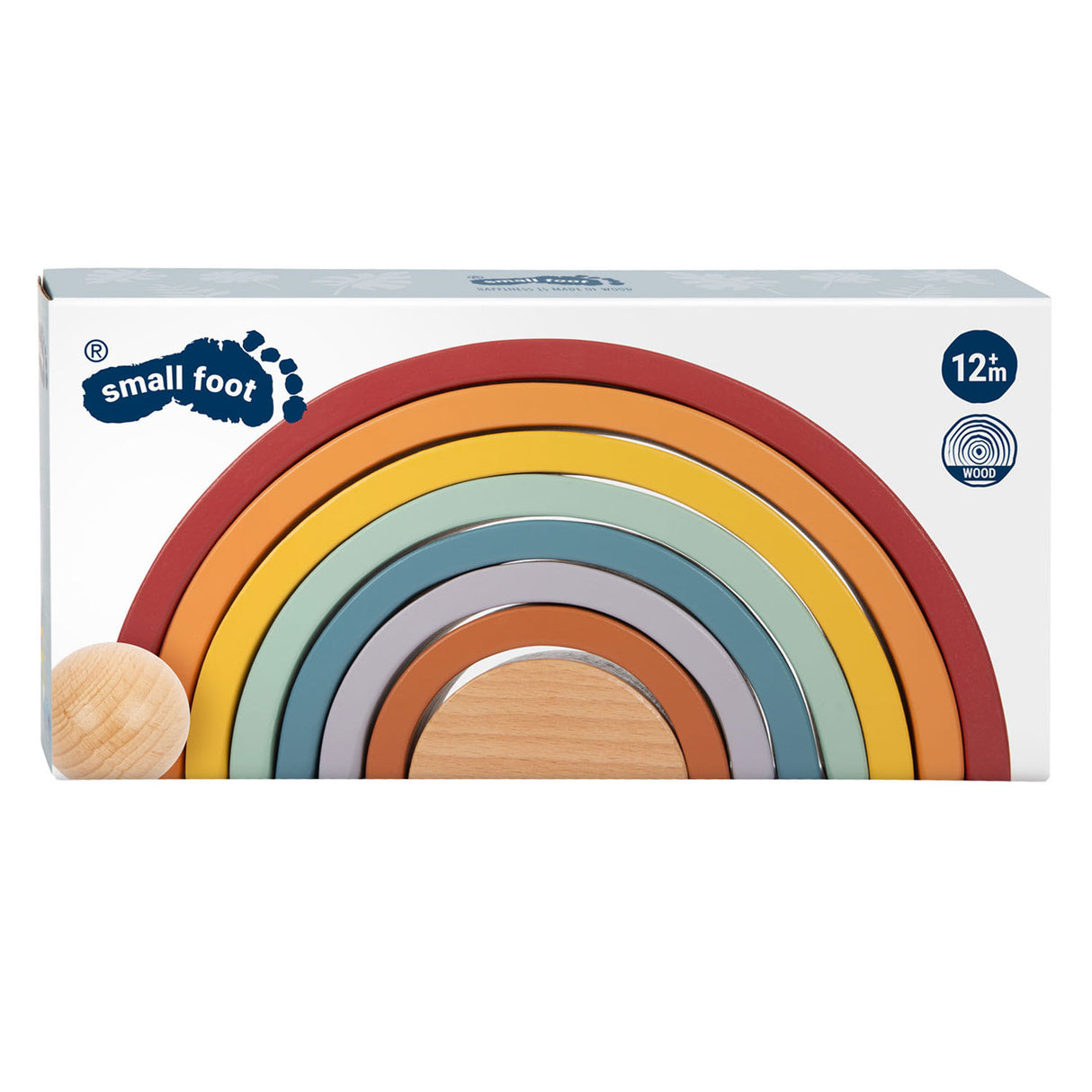 Small Foot - Regenbogen-Konstruktionsbögen aus Holz mit Kugel,