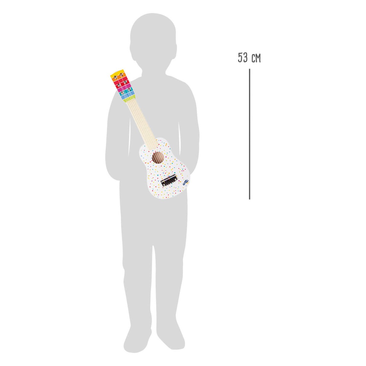 Kleiner Fuß - Holzgitarre mit Punkten, 53cm