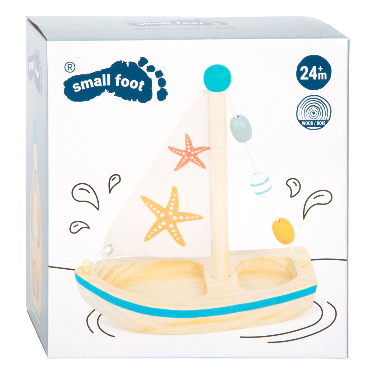 Small Foot - Badespielzeug Segelboot Seestern aus Holz