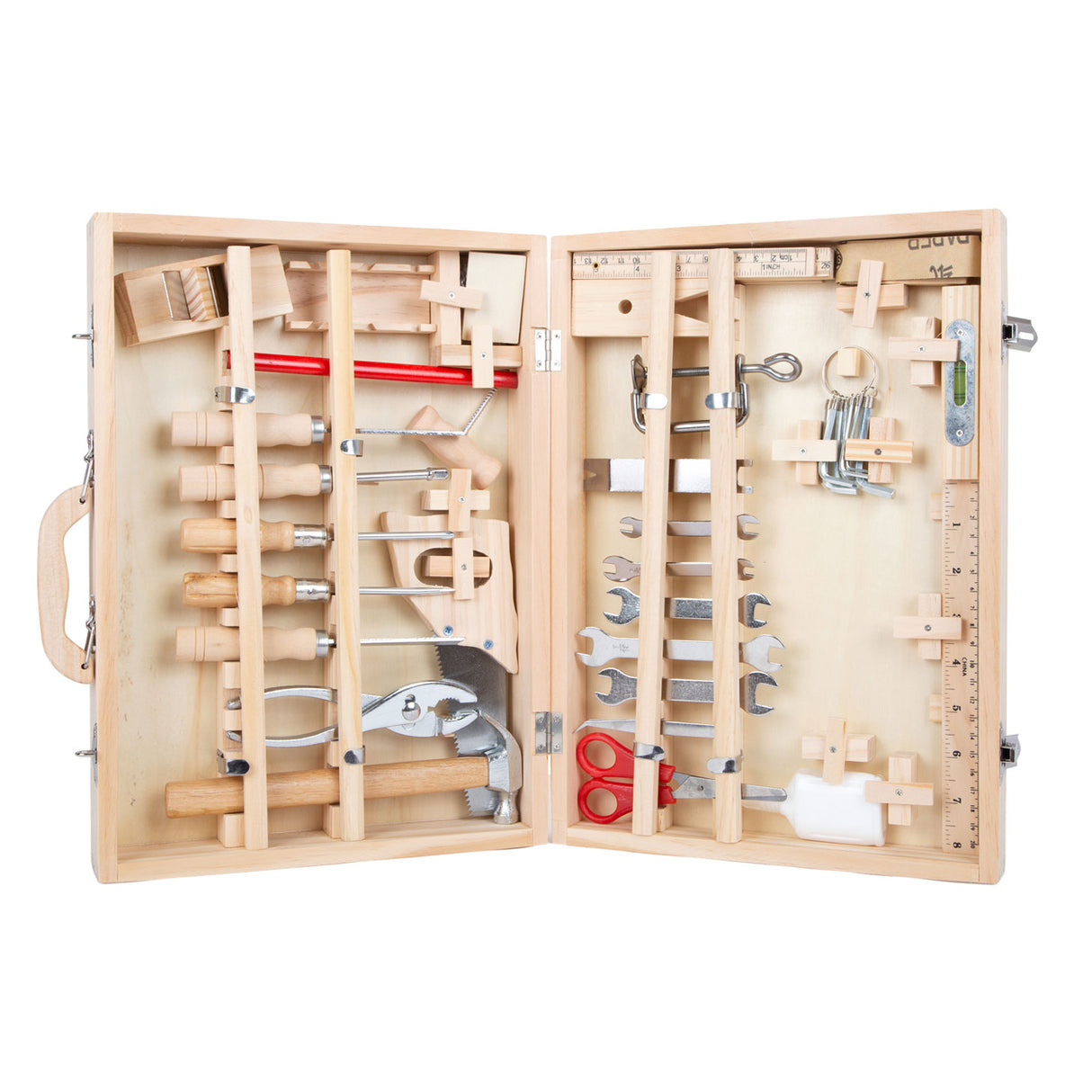 Kleiner Fuß - Holzwerkzeugkasten Deluxe mit Werkzeugen, 28dlg.