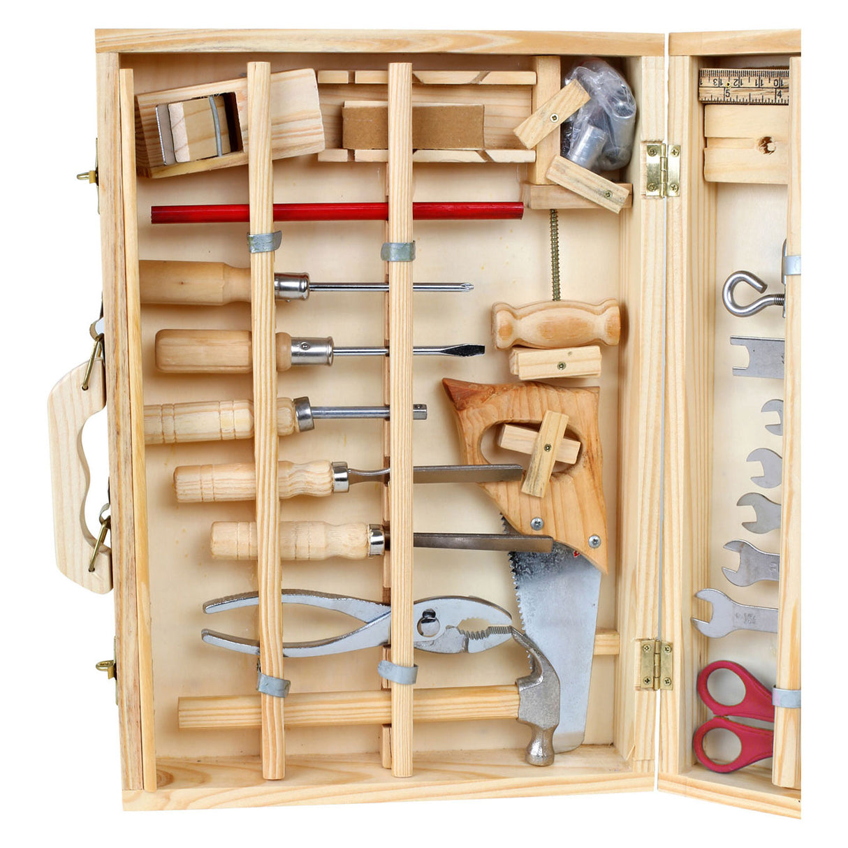 Kleiner Fuß - Holzwerkzeugkasten Deluxe mit Werkzeugen, 28dlg.