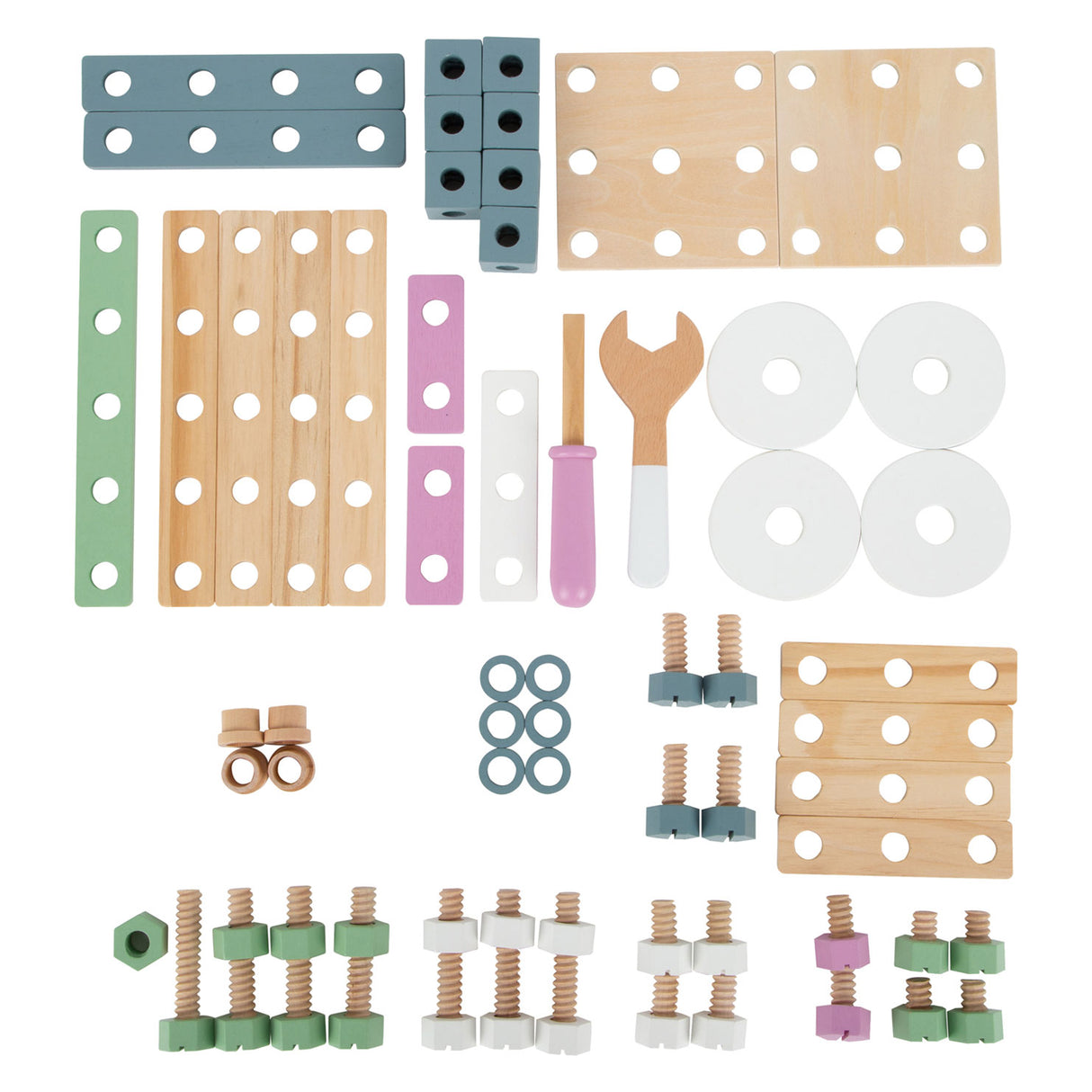 Kleiner Fuß - Holzbaubau Set Nordic, 67dlg.