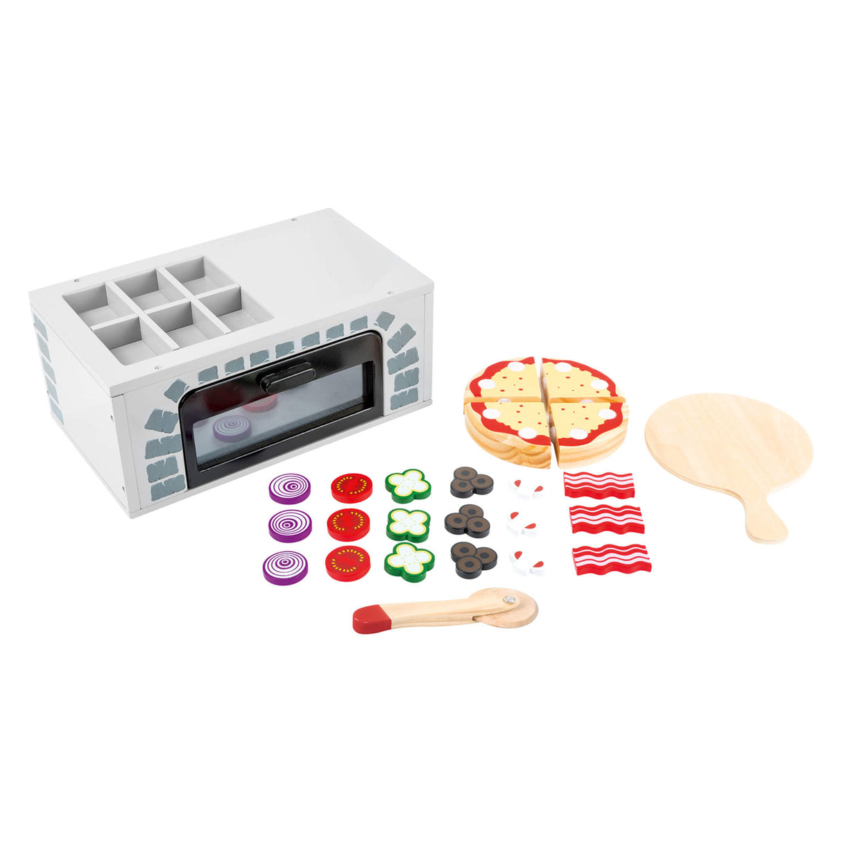 Kleiner Fuß - Holzplayets Pizza -oven -Set, 25dlg.