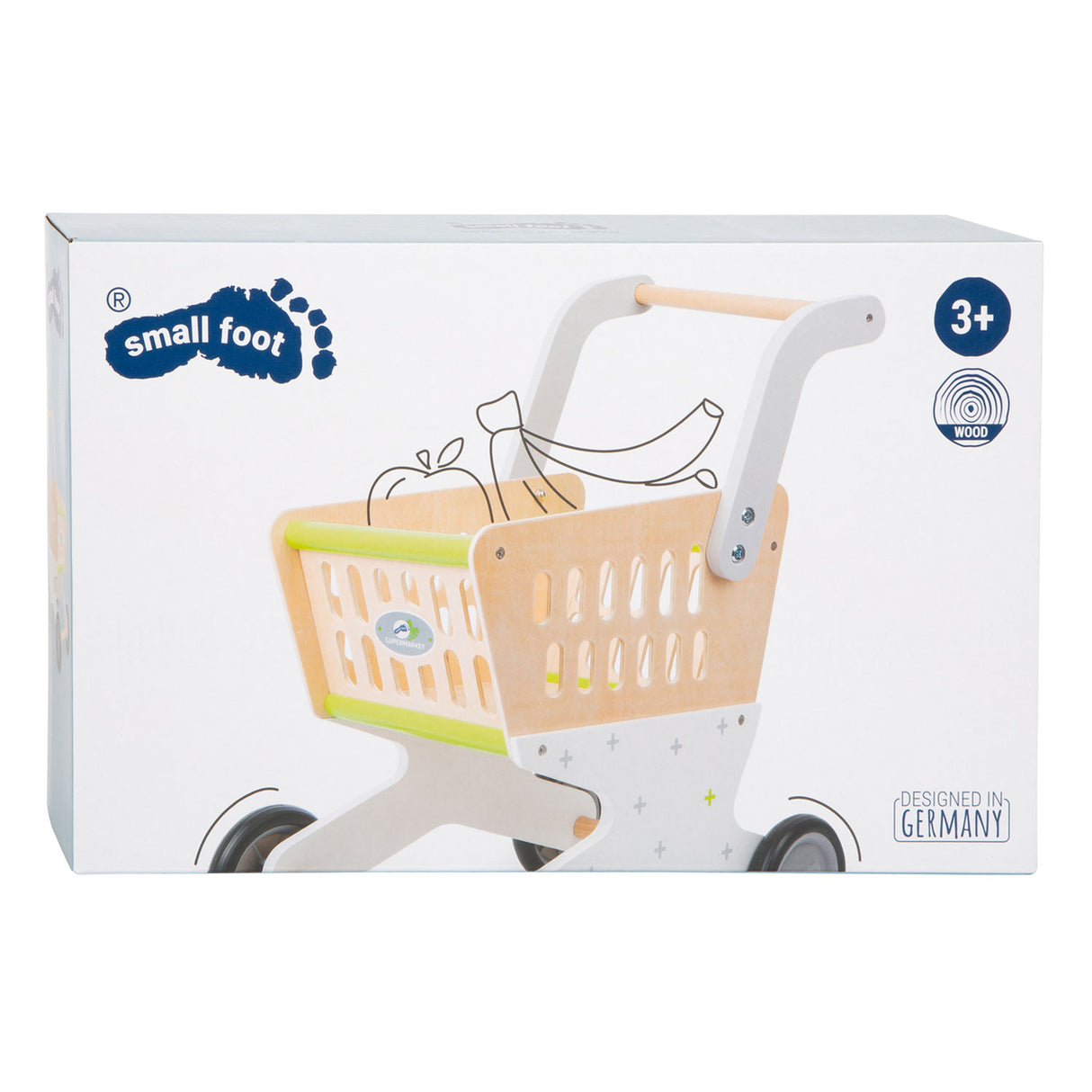 Kleiner Fuß - Holzeinkaufswagen Supermarkt