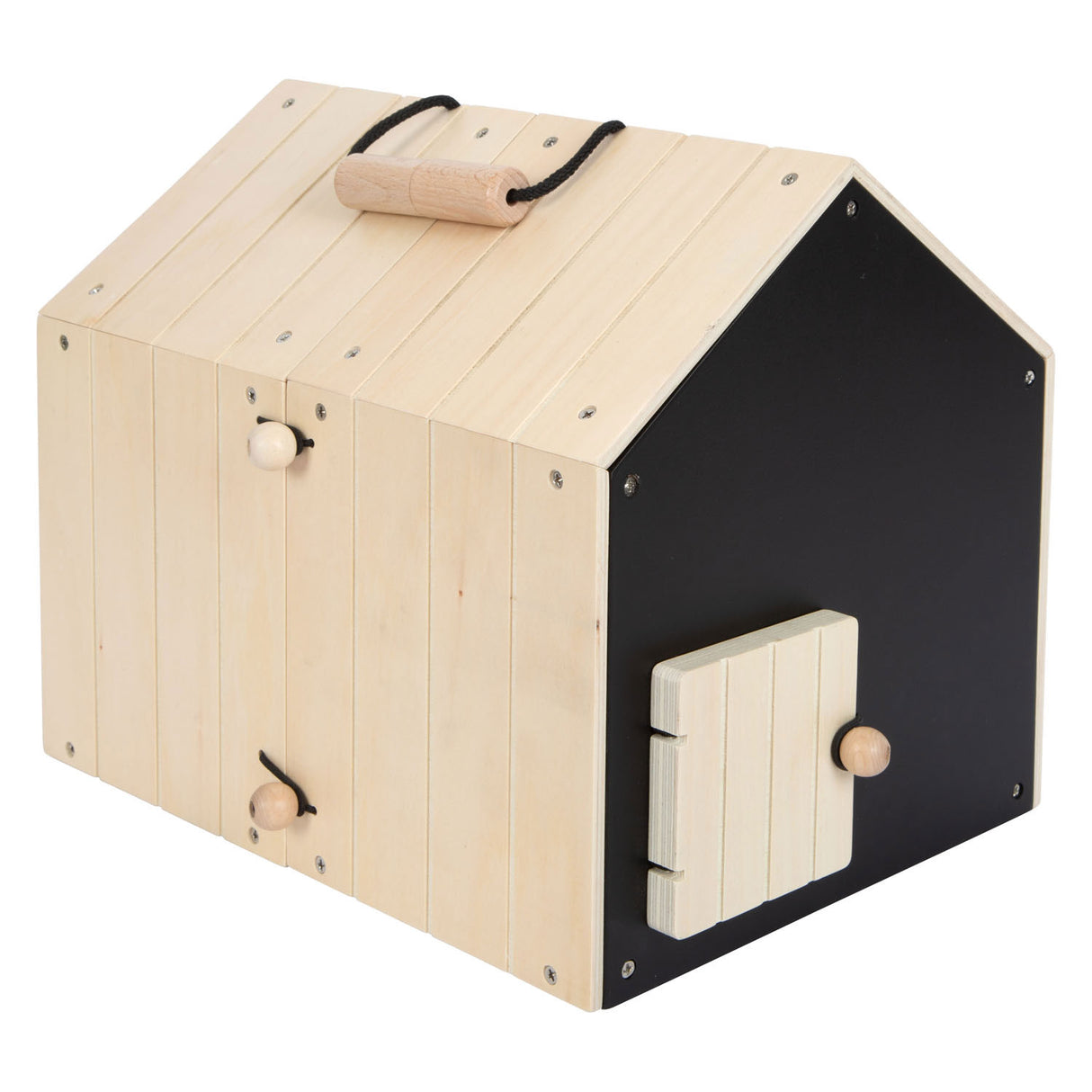 Small Foot - Hasenstall aus Holz mit Hasenplüsch, 15-teilig.