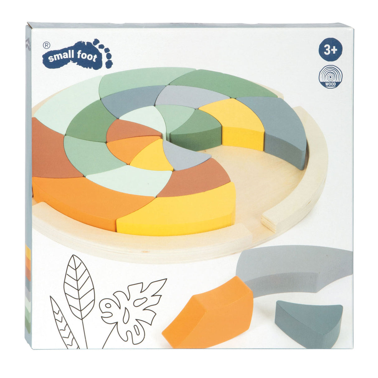 Kleiner Fuß - Holzformpuzzle Safari rund, 24-tlg.