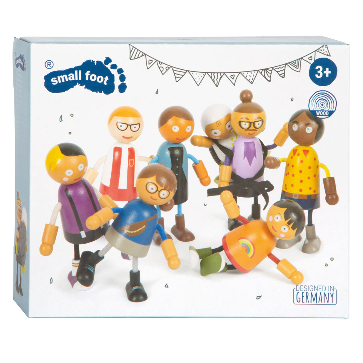 Small Foot - Holz-Biegepuppe Familie mit Baby, 8-tlg.