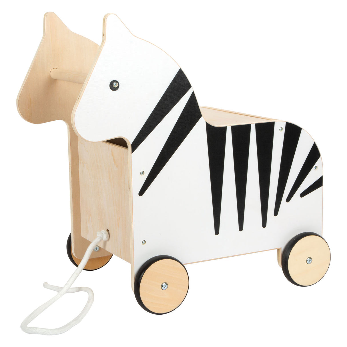 Kleiner Fuß - Holzspielzeugkiste und Trekfigur Zebra Wildtiere