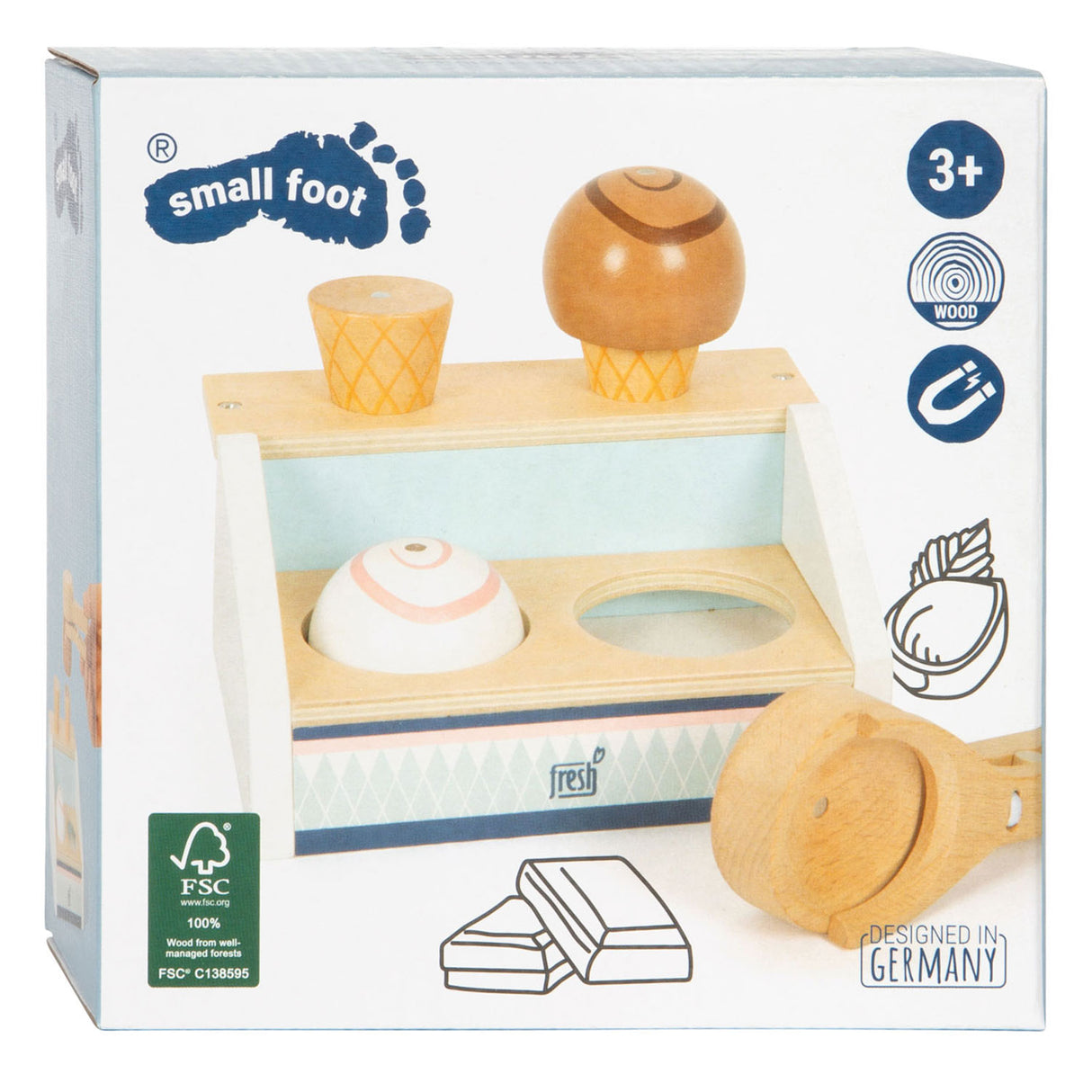 Small Foot - Holz-Kompakt-Eisstand Fresh, 6-tlg.