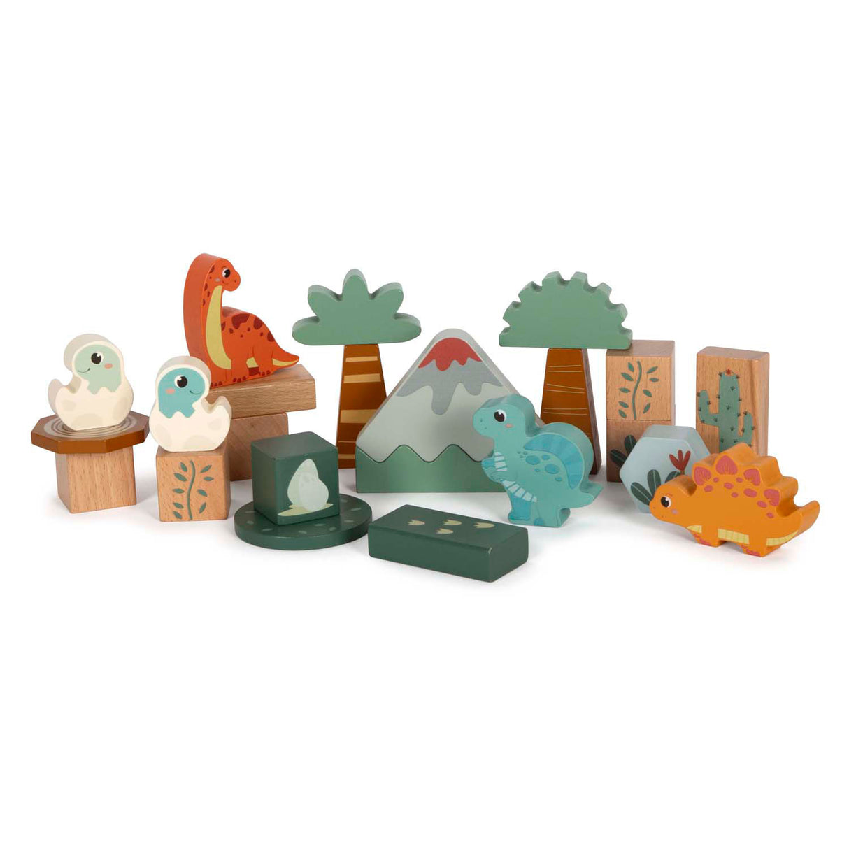 Small Foot - Dino-Bauklötze aus Holz, 50 Stk.