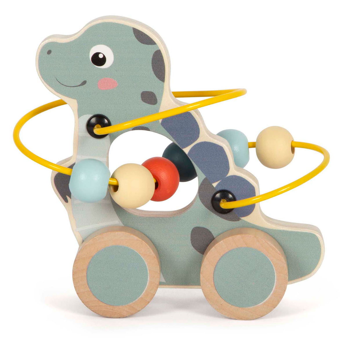 Kleiner Fuß - Holzschiebefigur Motorspirale Dino