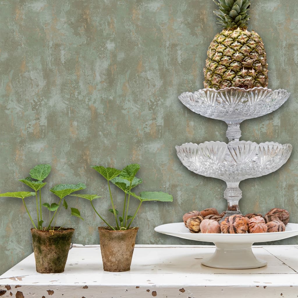 Niederländische Wandverkleidung Wallpaper Concrete Green TP1010