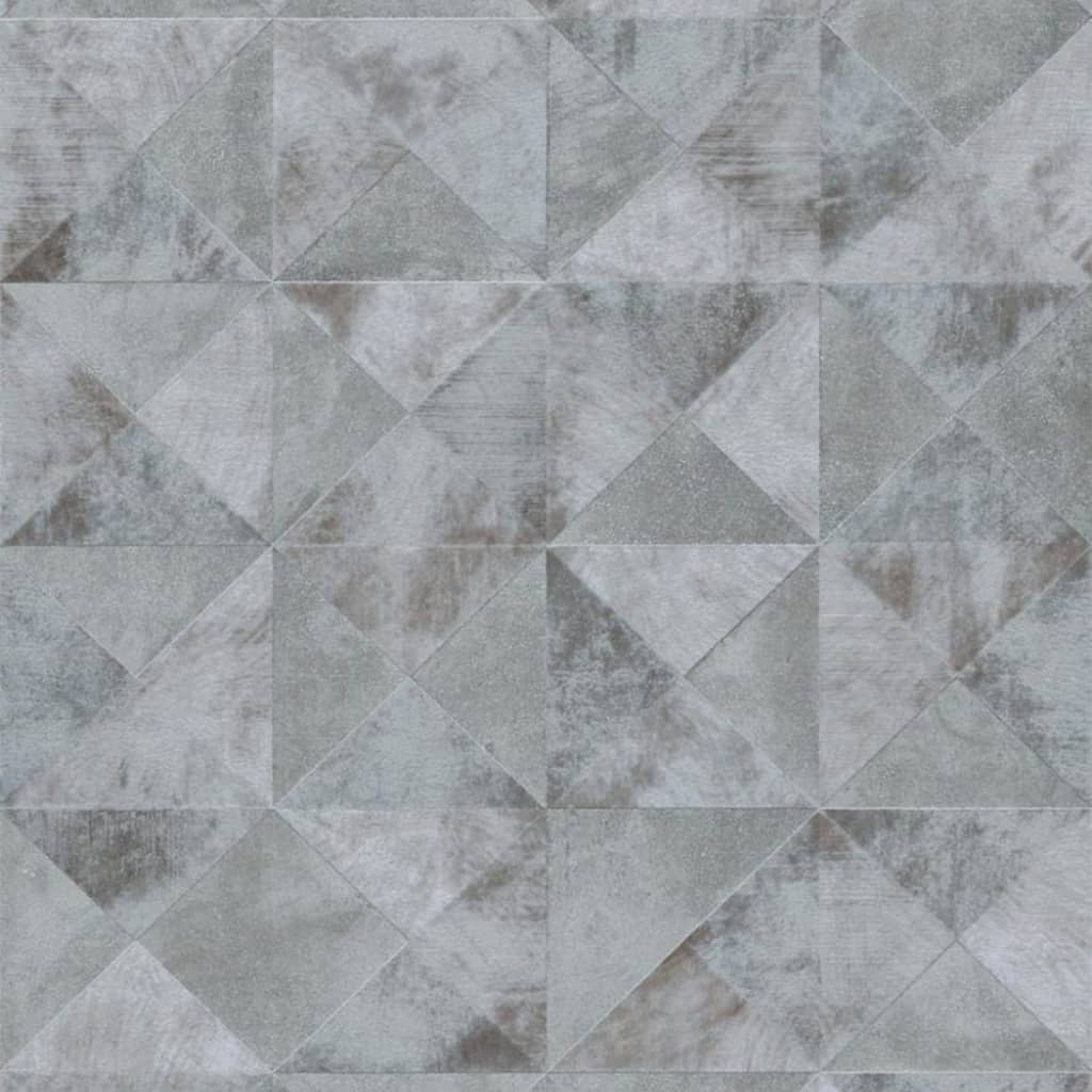 Nordwand Tapete topchische Grafikformen Facetten Metallic Grey