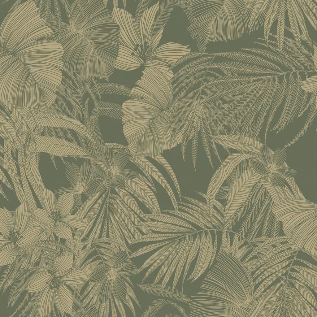Niederländische Wandverkleidung Tapete Joelle Green und Goldfarbe