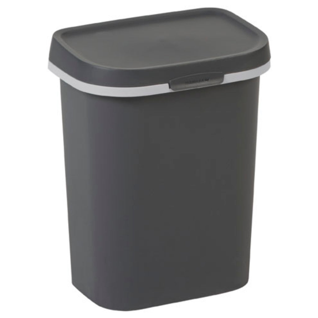 Curver Abfallbehälter Mistral flach 10 Liter Anthrazit 25x17x30 cm (BxTxH)