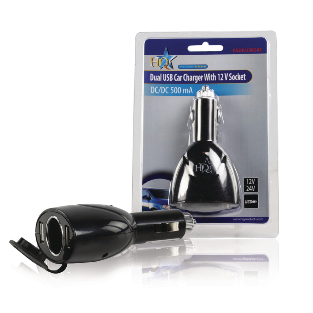 Hq p. sup. USB202 Doppel-USB-Autoladegerät mit 12-V-Anschluss