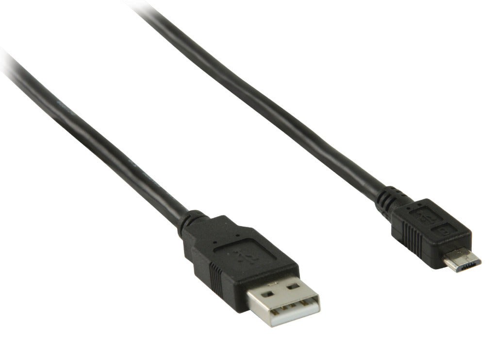 Valueline vlcp60500b05 USB 2.0 USB-A-Stecker – USB-Micro-B-Stecker-Kabel, 0,50 m, Schwarz