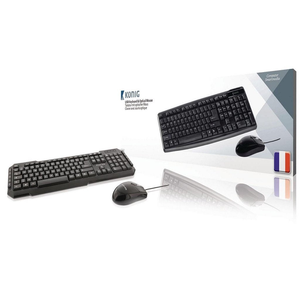 Andere Marken Kouml;nig CSKMCU100 USB-Tastatur, optische Maus, Schwarz