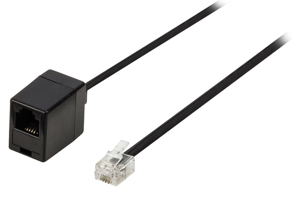 Valueline Valueline VLTP90205B100 Telekommunikations-Verlängerungskabel, RJ11-Stecker, RJ11-Buchse, 10,0 m, Schwarz