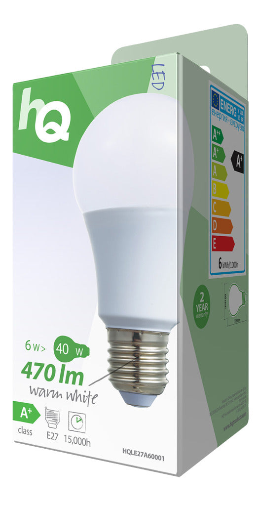 HQ LE27A60001 LED-Lampe A60 E27 6,5W 470lm 2.700K