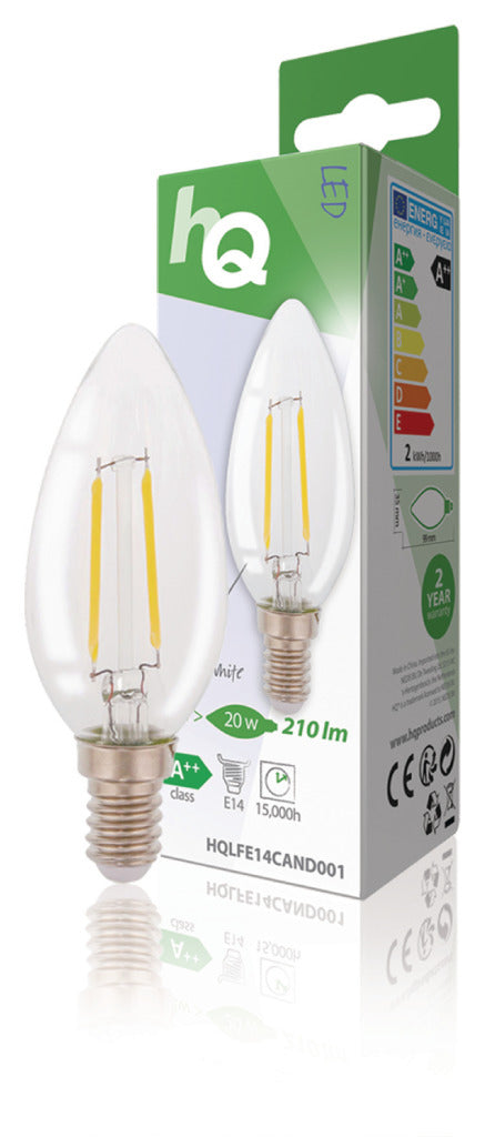 HQ LFE14CAND001 LED Retro-Glühlampe E14 Kerze 2W 210LM 2700K