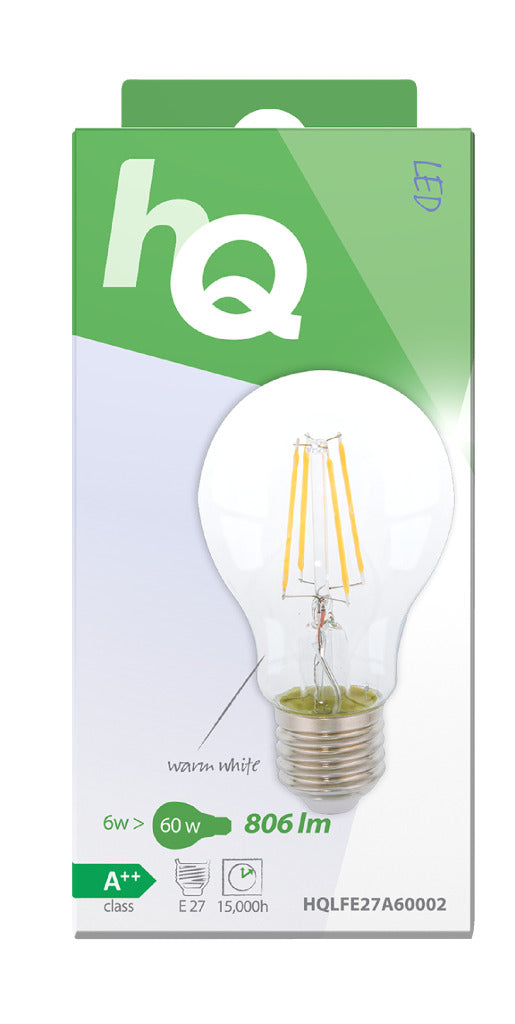 HQ LFE27A60002 LED-Retro-Glühlampe E27 A60 6W 806LM 2700K