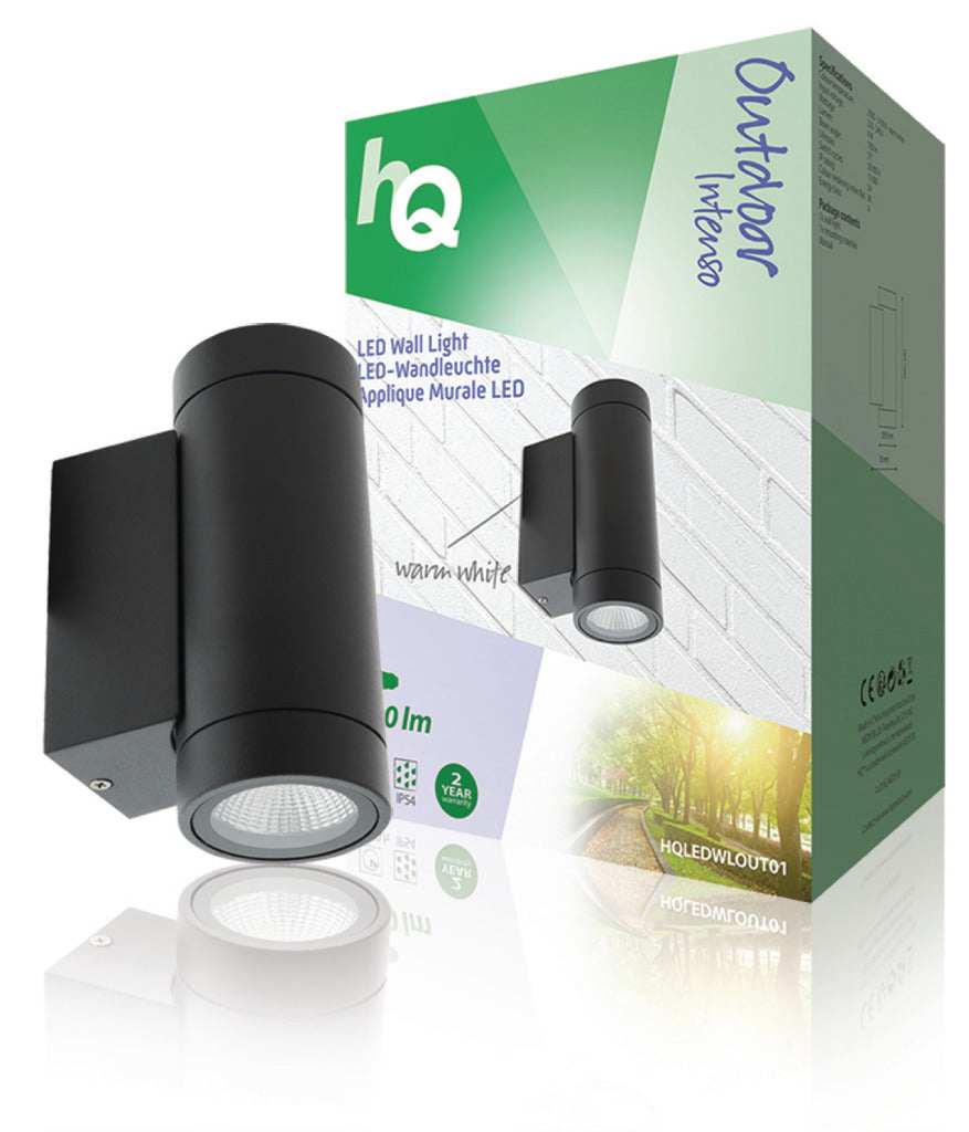 HQ ledwlout01 LED-Außenwandleuchte 6 W 190 lm schwarz