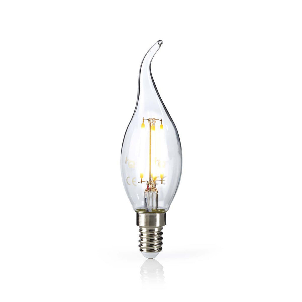 Nedis ledbfe14canft2 Retro-LED-Glühbirne E14 Kerze mit gebogener Spitze 4,8 W 470 lm