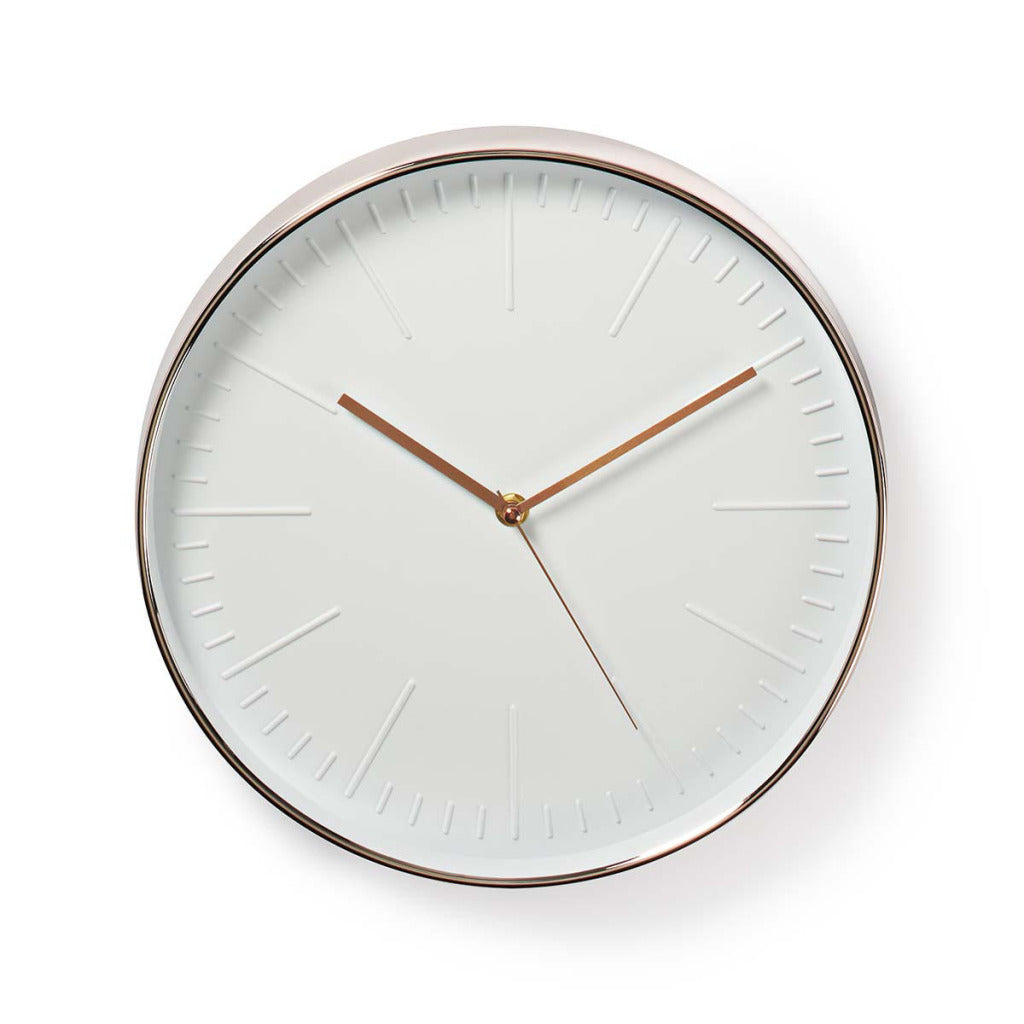 Nedis clwa013pc30re runde Wanduhr Durchmesser 30 cm Weiß Roségold