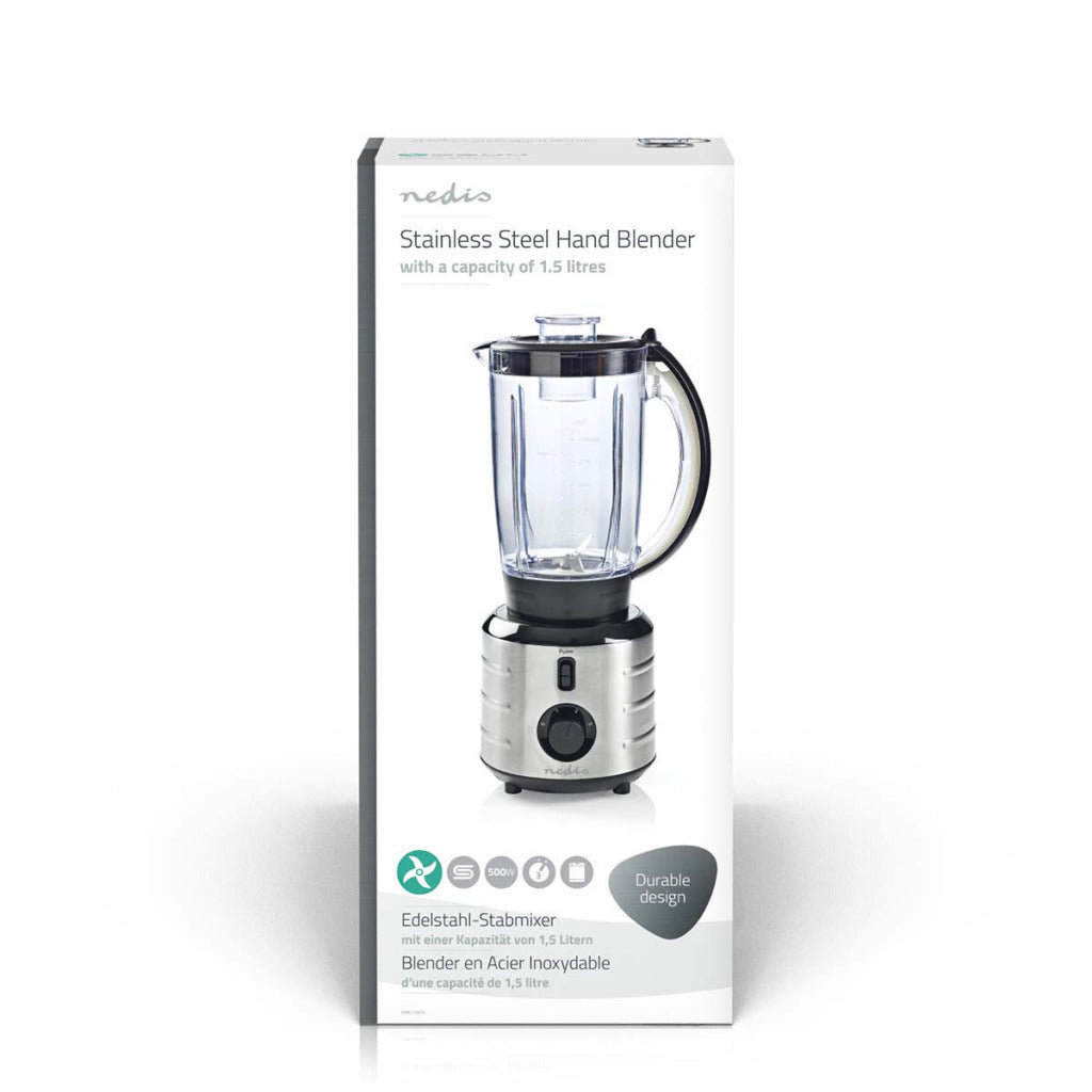 Nedis kabl210cal Standmixer 500 W 1,5 l Edelstahl