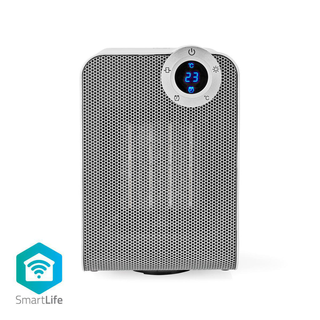 Nedis wififnh20cwt intelligenter Heizlüfter mit Wi-Fi-Kompaktthermostatoszillation 1800 W weiß
