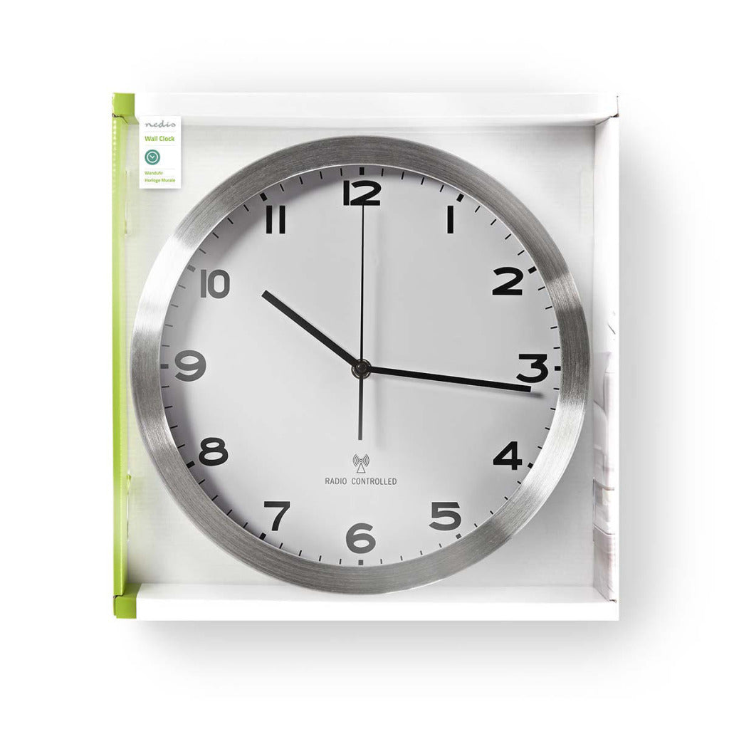 Nedis CLWA110RWT Funkwanduhr 30 cm weiß
