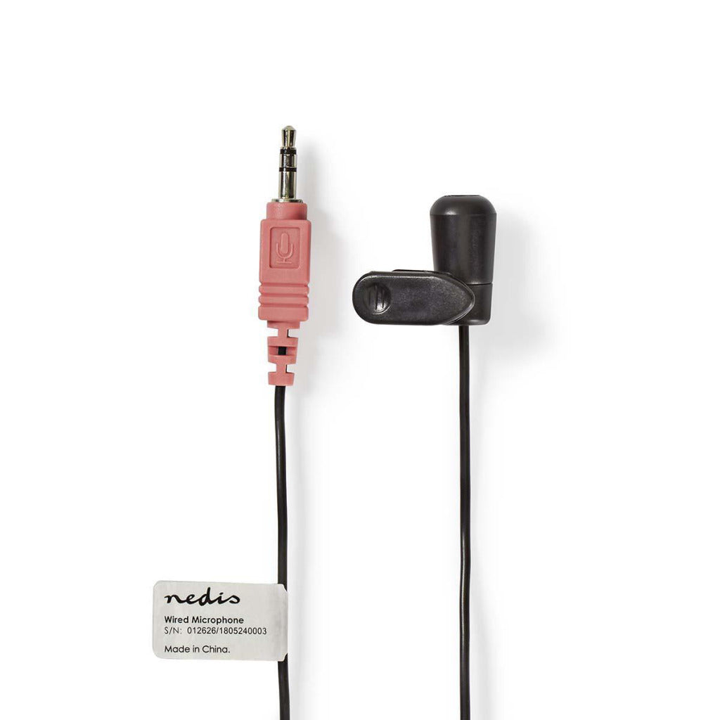 Nedis miccj100bk kabelgebundenes Mikrofon zum Aufstecken, 3,5 mm, schwarz
