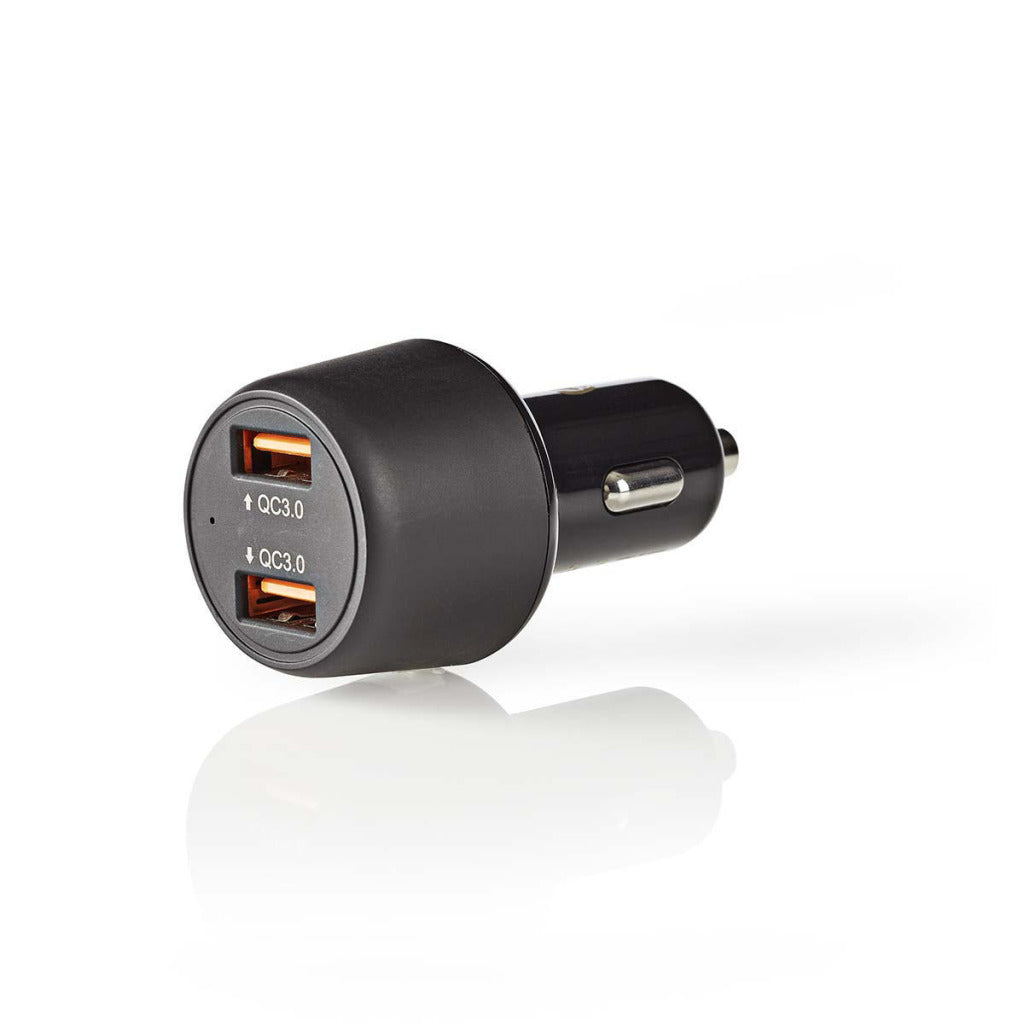 Nedis CCQC600ABK Autoladegerät 3.0 A 2x USB (QC 3.0) Schwarz