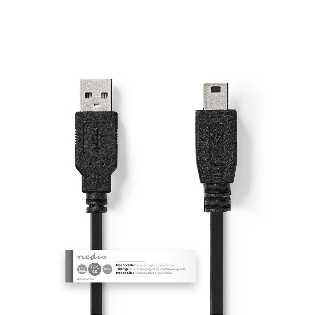 Nedis ccgt60300bk10 Kabel USB 2.0 A Stecker - Mini 5-poliger Stecker 1,0 m schwarz