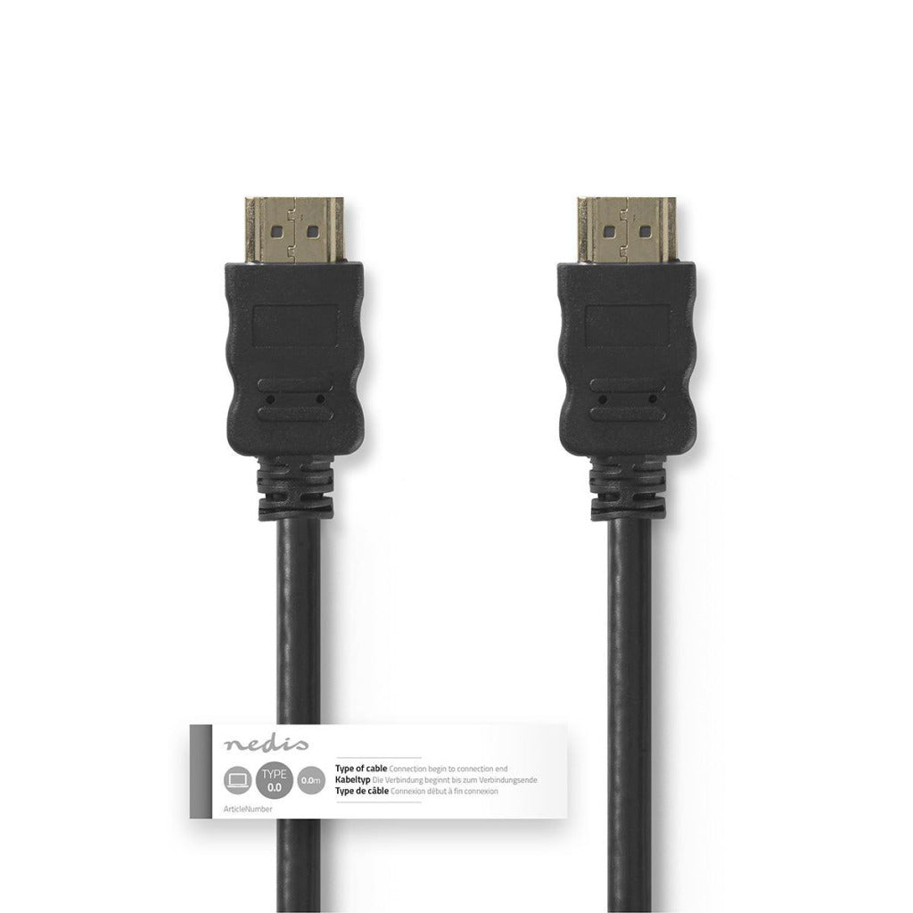 Nedis CVGT34000bk20 Hochgeschwindigkeits-HDMI-Kabel mit Ethernet-HDMI-Anschluss – HDMI-Anschluss 2,0 m schwarz