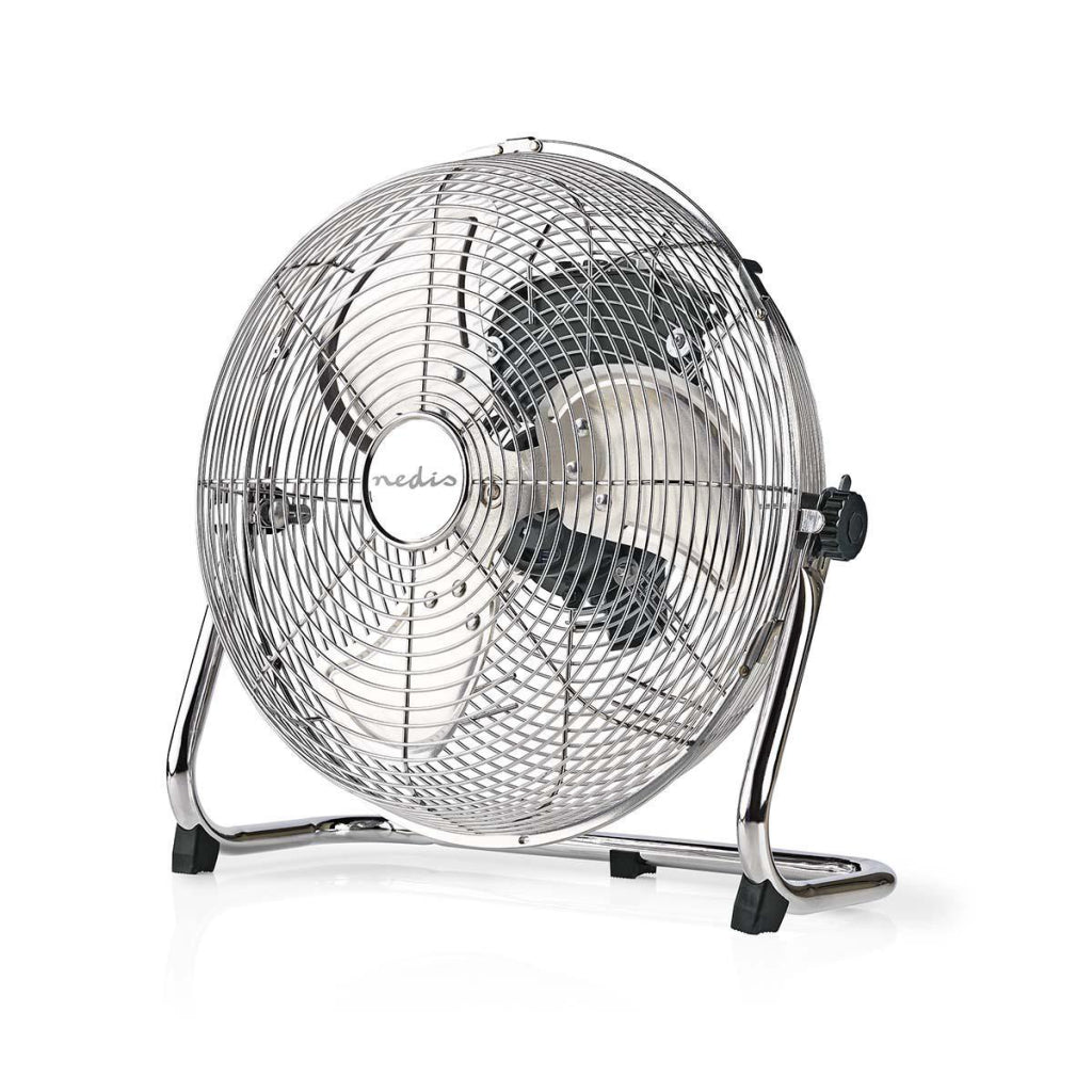 Nedis fnfl10ccr30 Bodenventilator Durchmesser 30 cm 3 Geschwindigkeiten Chrom