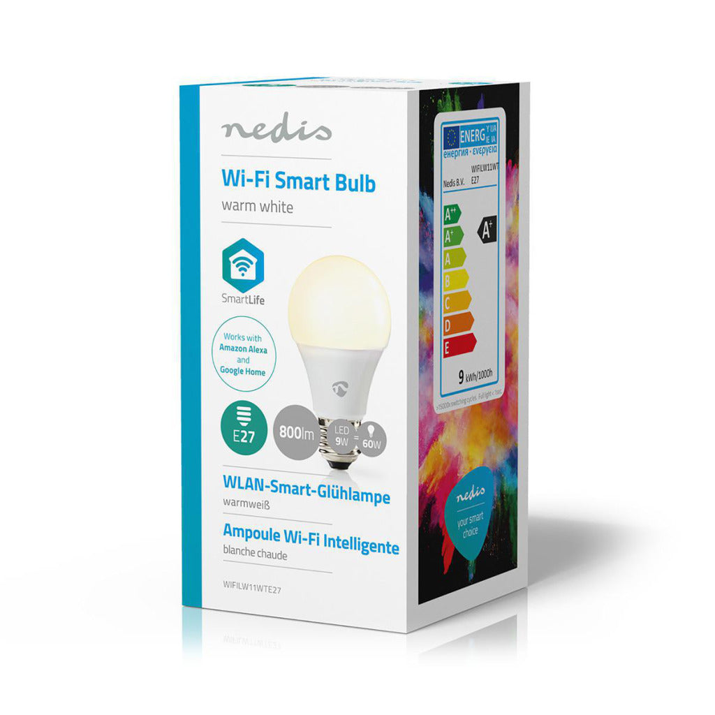 Nedis wifilw11wte27 wifi smart led-lampe warmweiß e27
