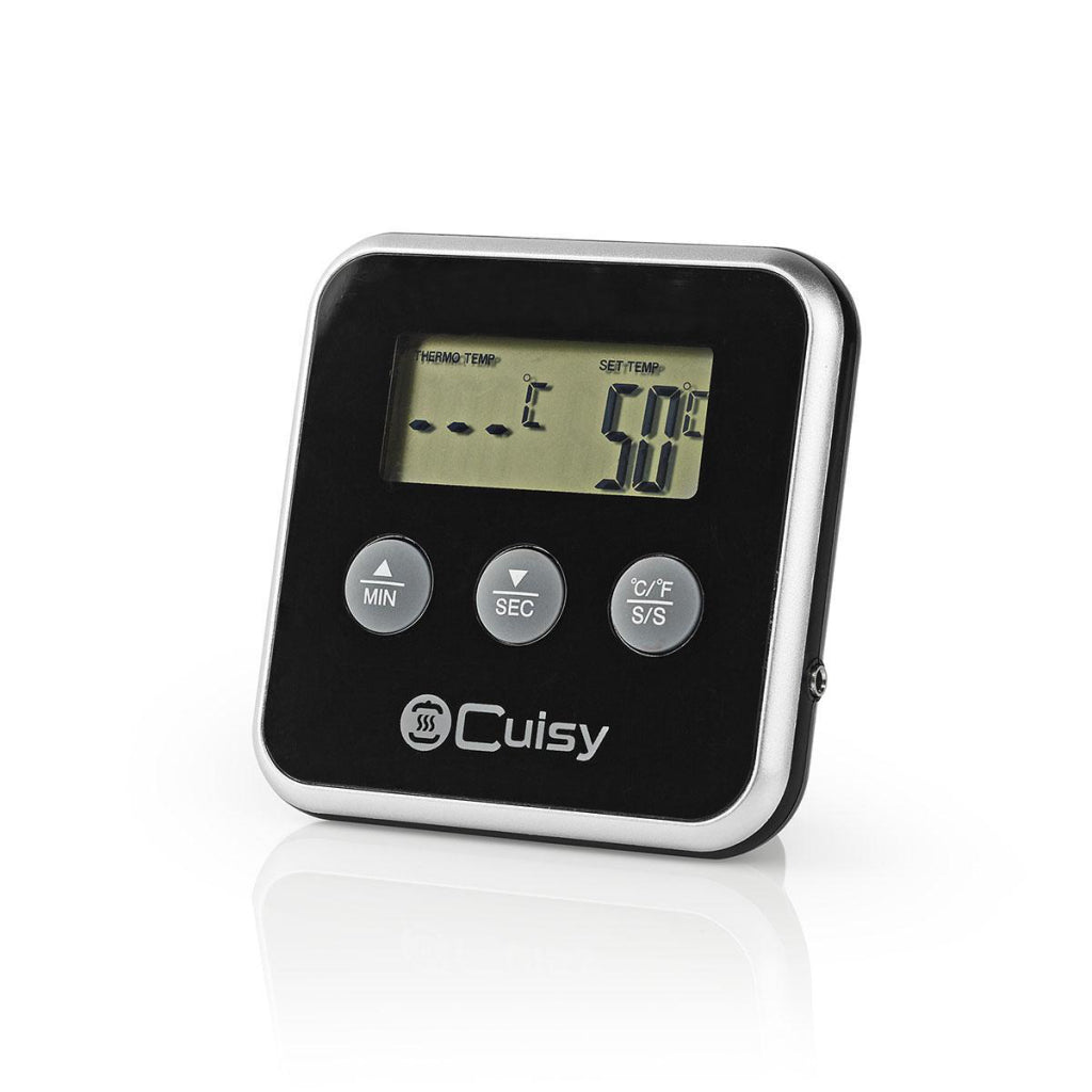 Nedis kath105bk Fleischthermometer 0–250 °C, Digitalanzeige, Timer