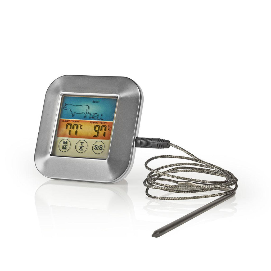 Nedis kath106si Fleischthermometer 0–250 °C, Farbdisplay, Timer