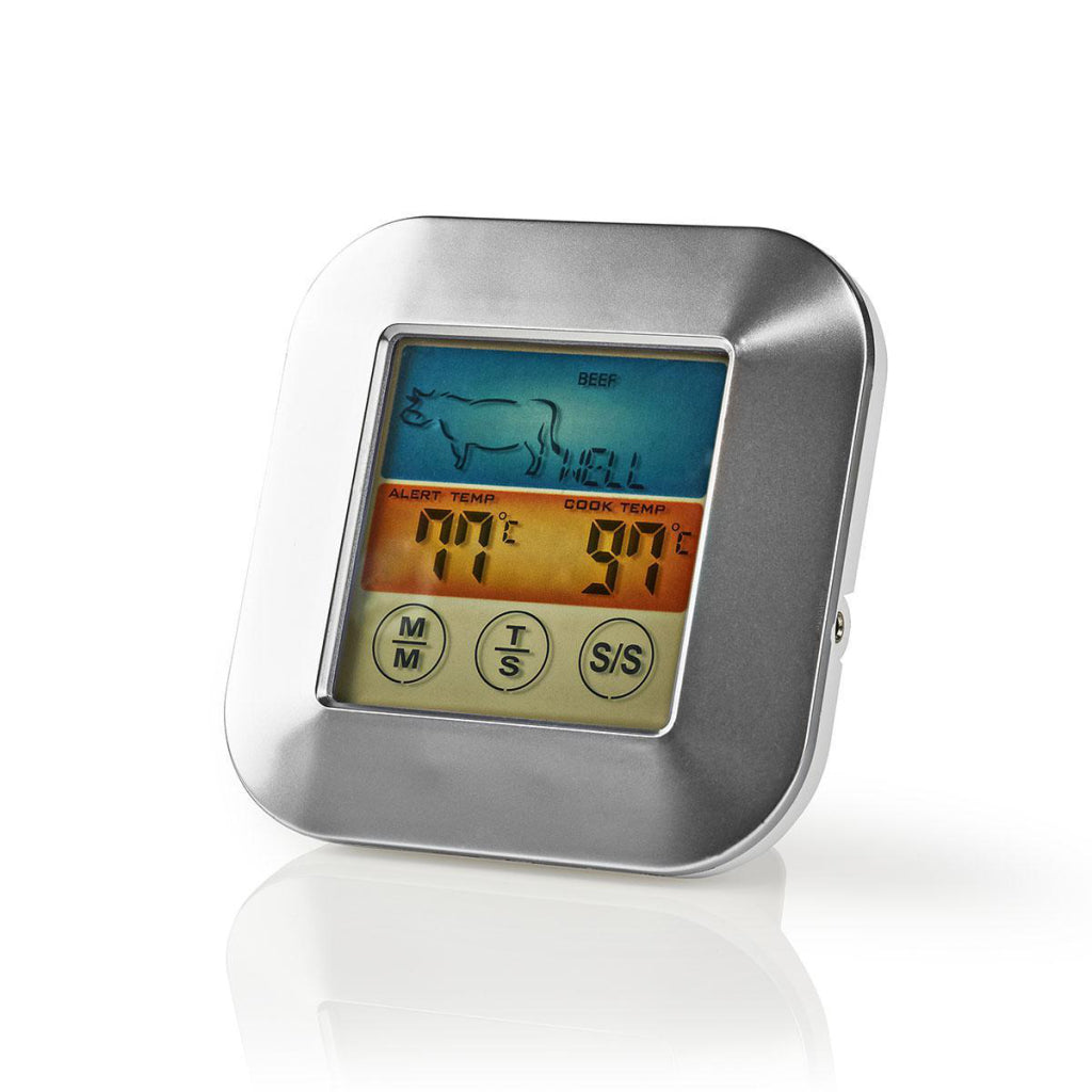 Nedis kath106si Fleischthermometer 0–250 °C, Farbdisplay, Timer