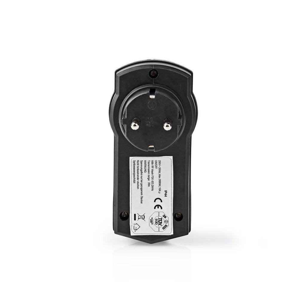 Nedis RFPOM120FBK RF Smart Plug Outdoor IP44 On Off RF Mesh Range Extender Schuko Typ F 3680 W